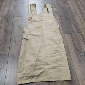 Trader Joe's 100% Pinafore Crossback Tan Apron
